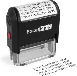 ExcelMark Large Return Address Stamp - Up to 5 Lines - Custom Self Inking Rubber Stamp - Customize Online with Many Font Choices - Large Size