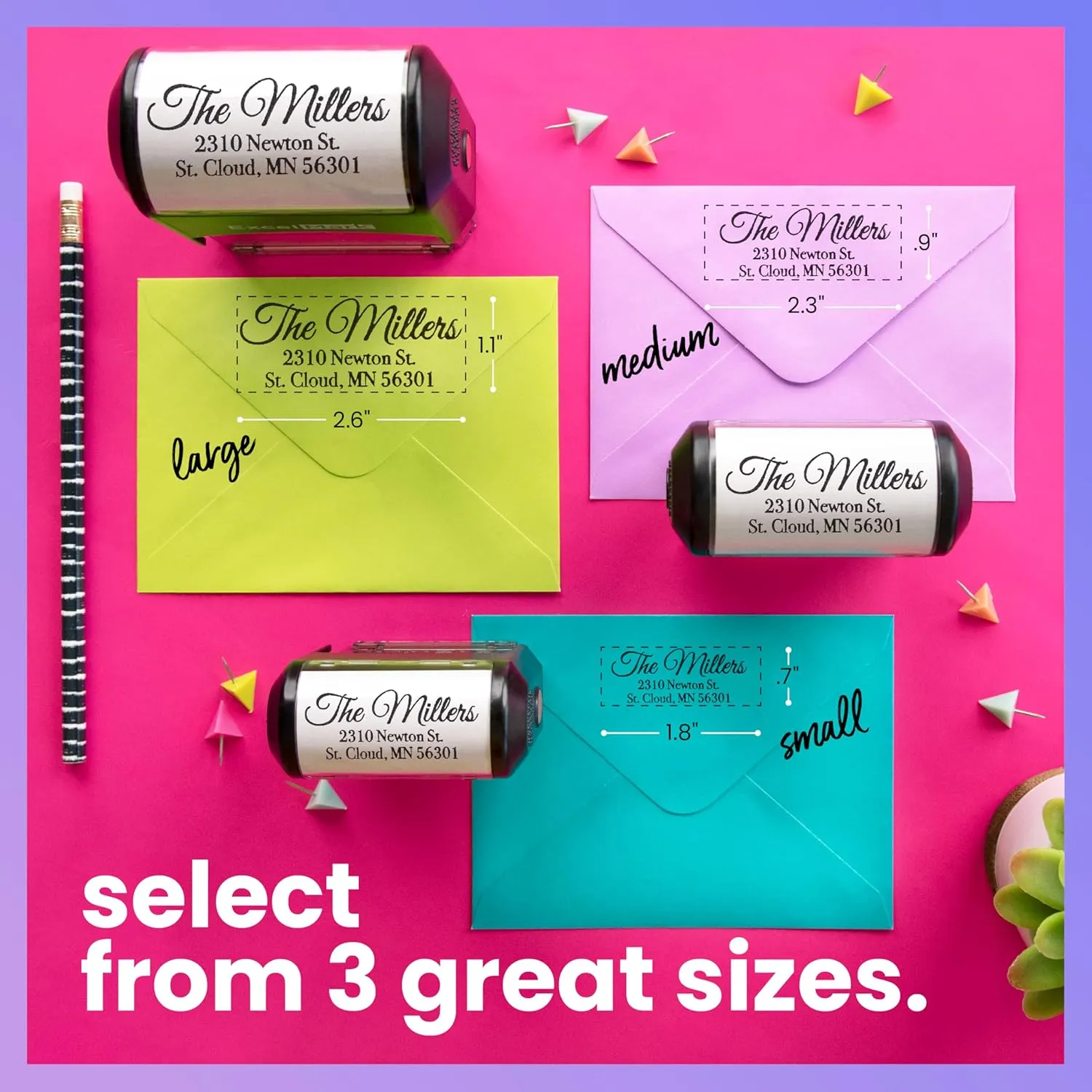 ExcelMark Personalized Return Address Stamp – Custom Self Inking Rubber Stamp (Medium)
