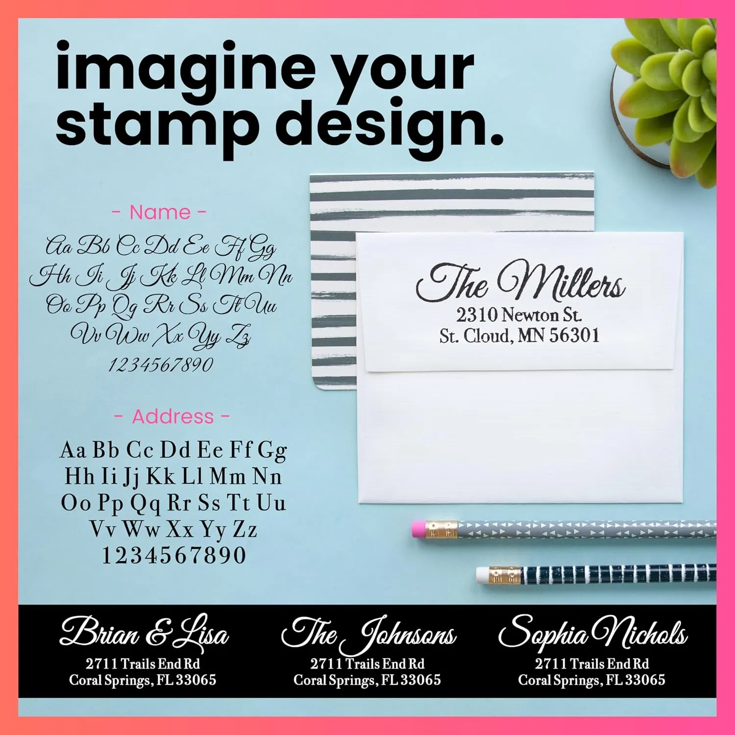 ExcelMark Personalized Return Address Stamp – Custom Self Inking Rubber Stamp (Medium)
