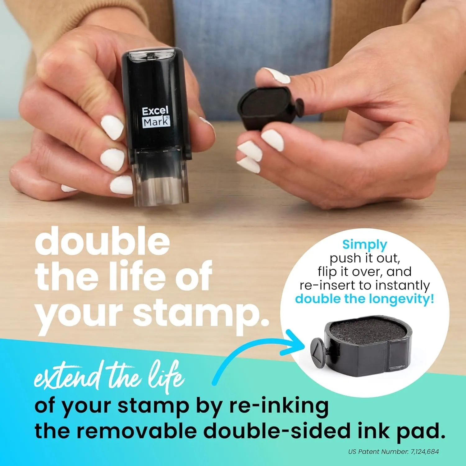 ExcelMark Round Teacher Emoji Stamp - Smirking Shades
