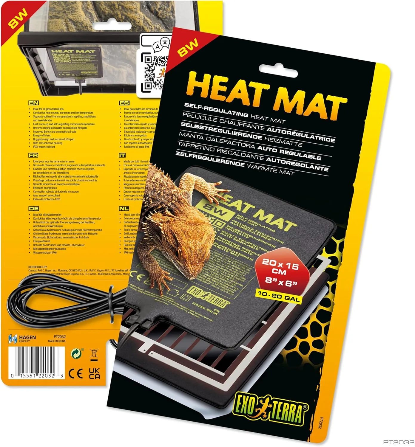 Exo Terra Heat Mat – Self-Regulating Reptile Heating Pad for Terrariums, Conductive Source for Reptiles & Amphibians, Fast Warm-Up, Safe & Energy Efficient, Even Distribution 8W