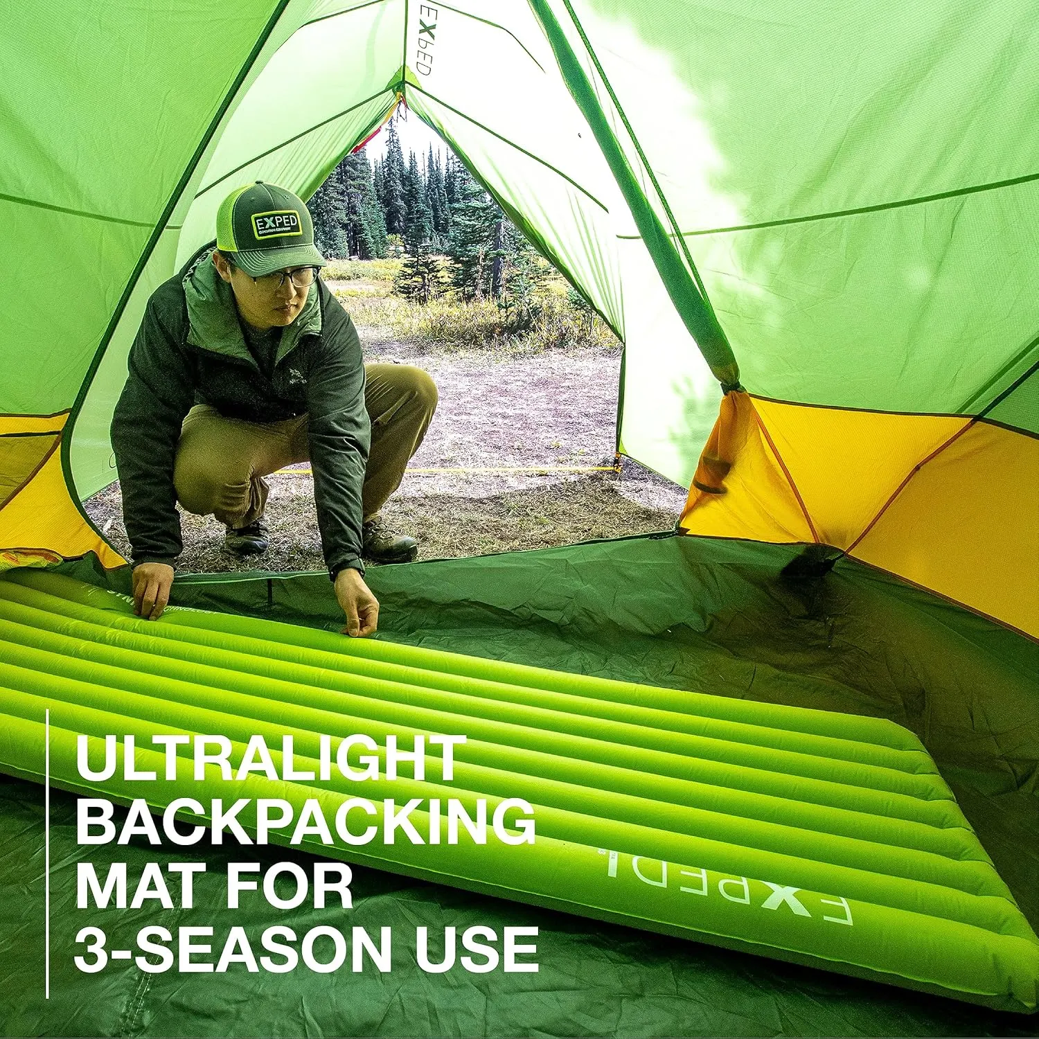 Exped Ultra Series: 1R, 3R, 5R, 7R Single & Duo - Lightweight Backpacking Mat - Packable and Comfortable - Sleeping Pad with Pumpbag for Self-Inflation