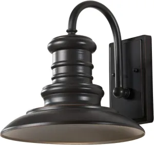 Feiss OL8601RSZ-L1 Redding Station LED Outdoor Patio Lighting Wall Lantern, Bronze, 1-Light (12" W x 13" H)