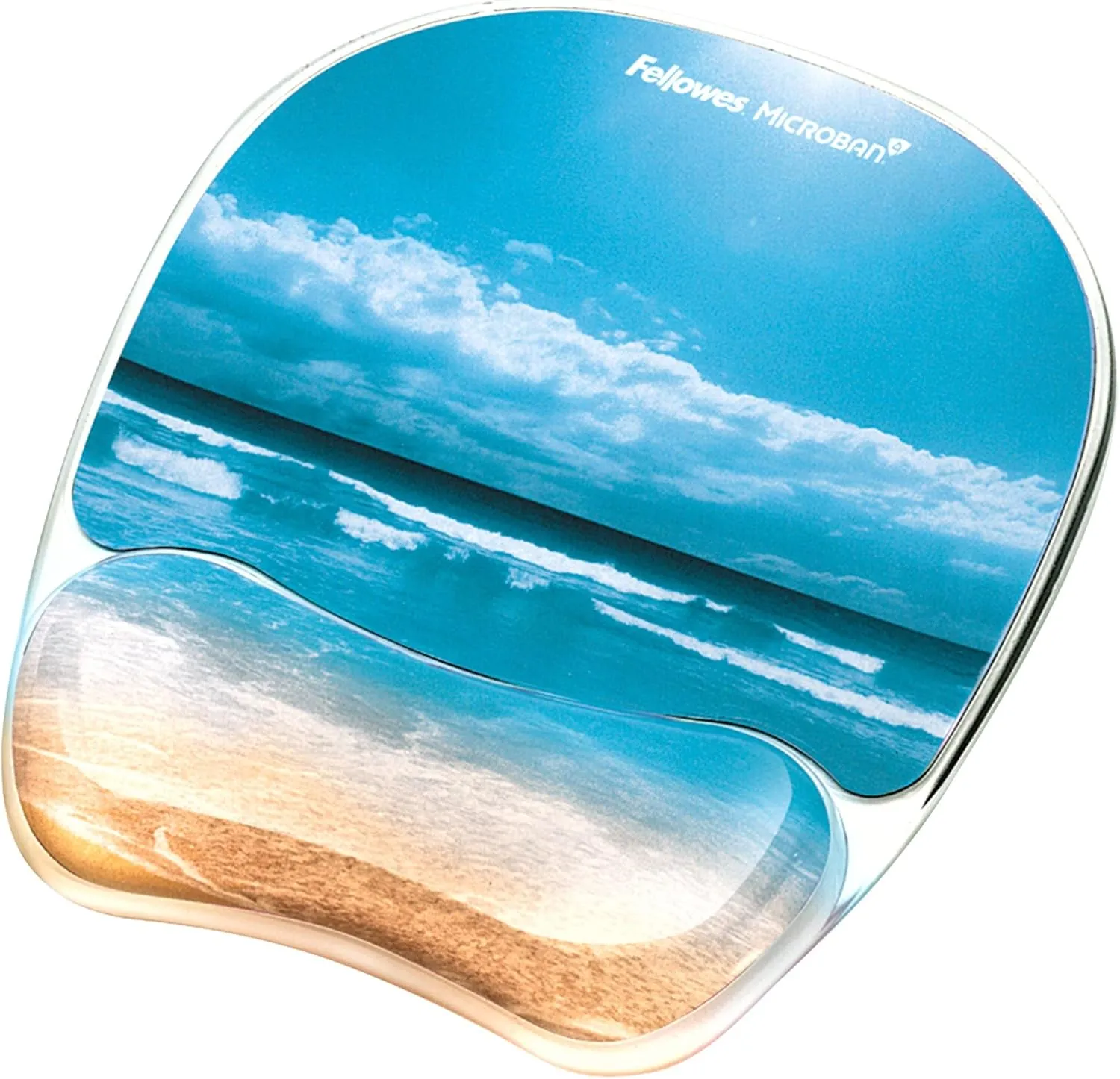 Fellowes Photo Gel Mouse Pad Wrist Rest with MICROBAN - Sandy Beach (9179301)
