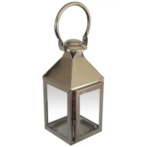 Festive Stainless Steel Lantern - 35cm Tall