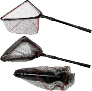 Fishing Landing Net Foldable and Collapsible Net with Telescopic Pole Handle Durable Nylon Mesh for Freshwater and Saltwater Perfect for Bass Trout and Catfish