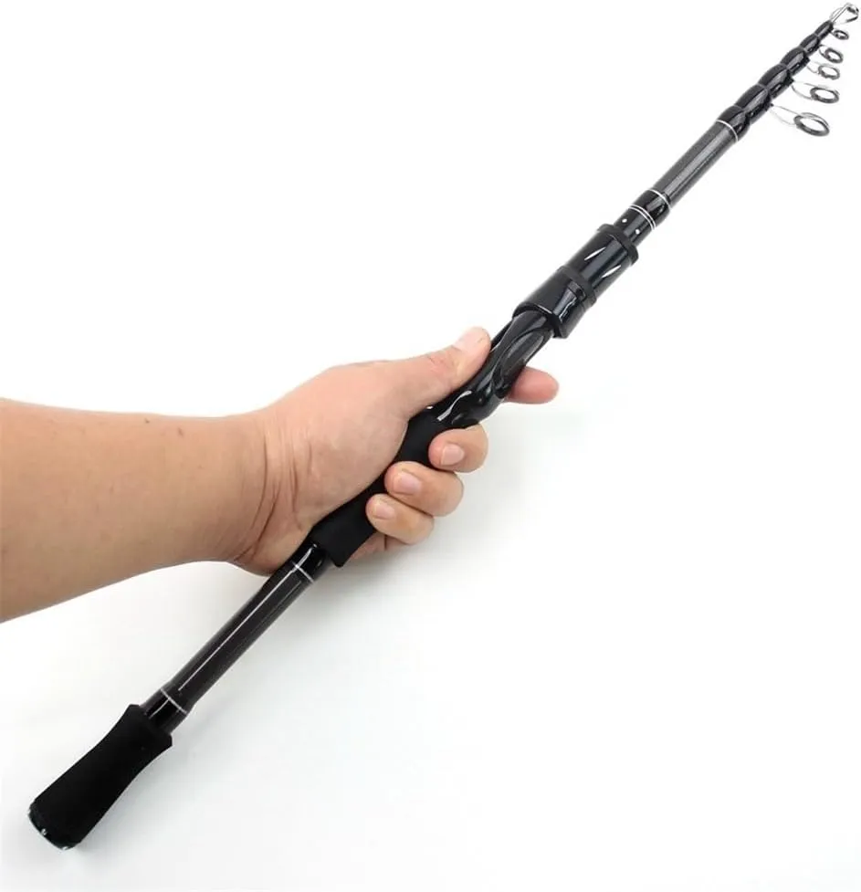 Fishing Rod Carbon Shock Absorbing Spinning Rod Ultra Light Short Section Fishing Pole for Saltwater & Freshwater Fishing(2.7m)