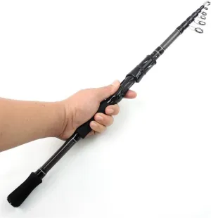 Fishing Rod Carbon Shock Absorbing Spinning Rod Ultra Light Short Section Fishing Pole for Saltwater & Freshwater Fishing(2.7m)