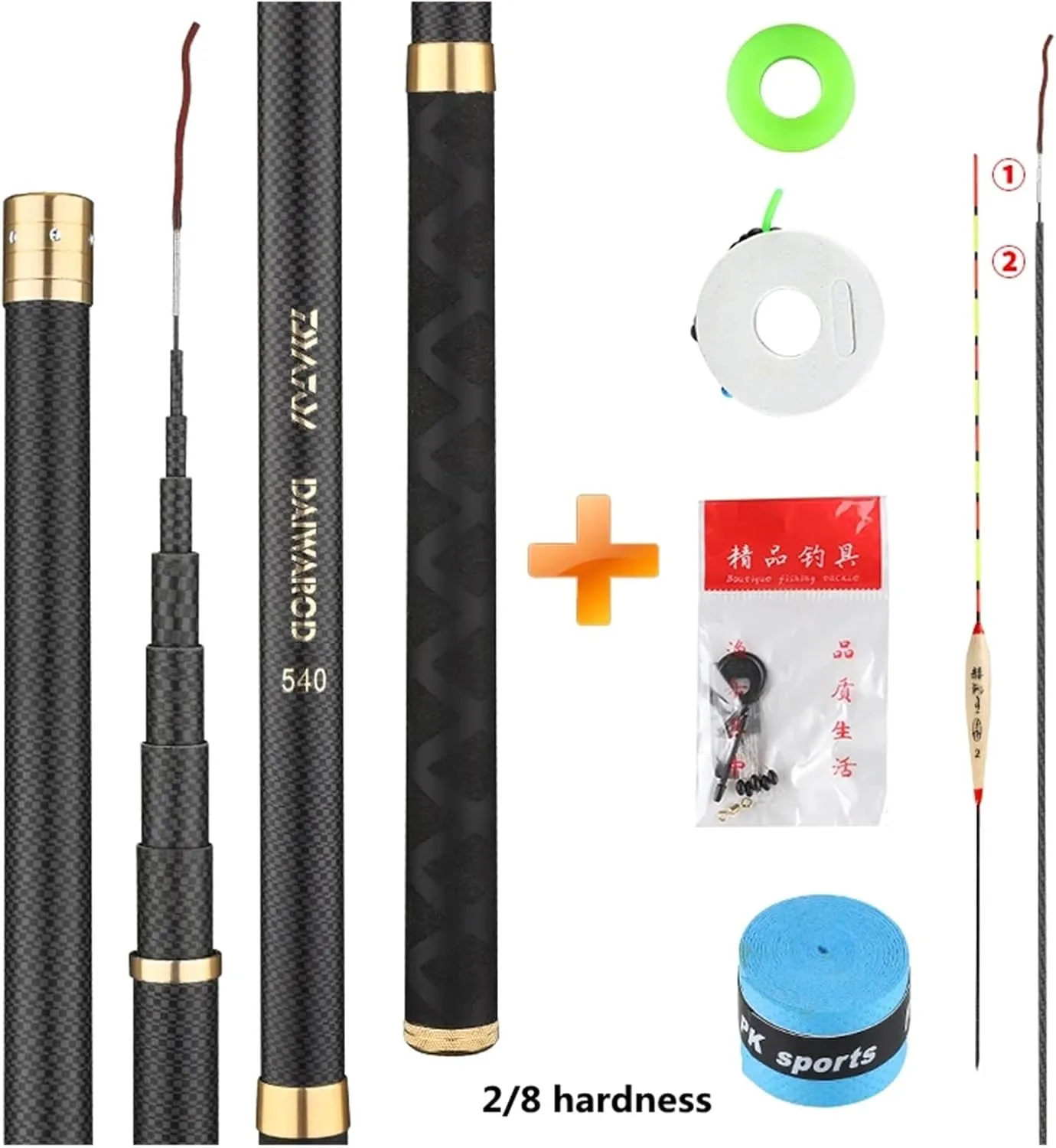 Fishing Rod Super Light Hard Fishing Rod High Carbon Fiber Telescopic Black Handle Stream Pole 2.7M-10M Travel Carp Rod(7.2M)