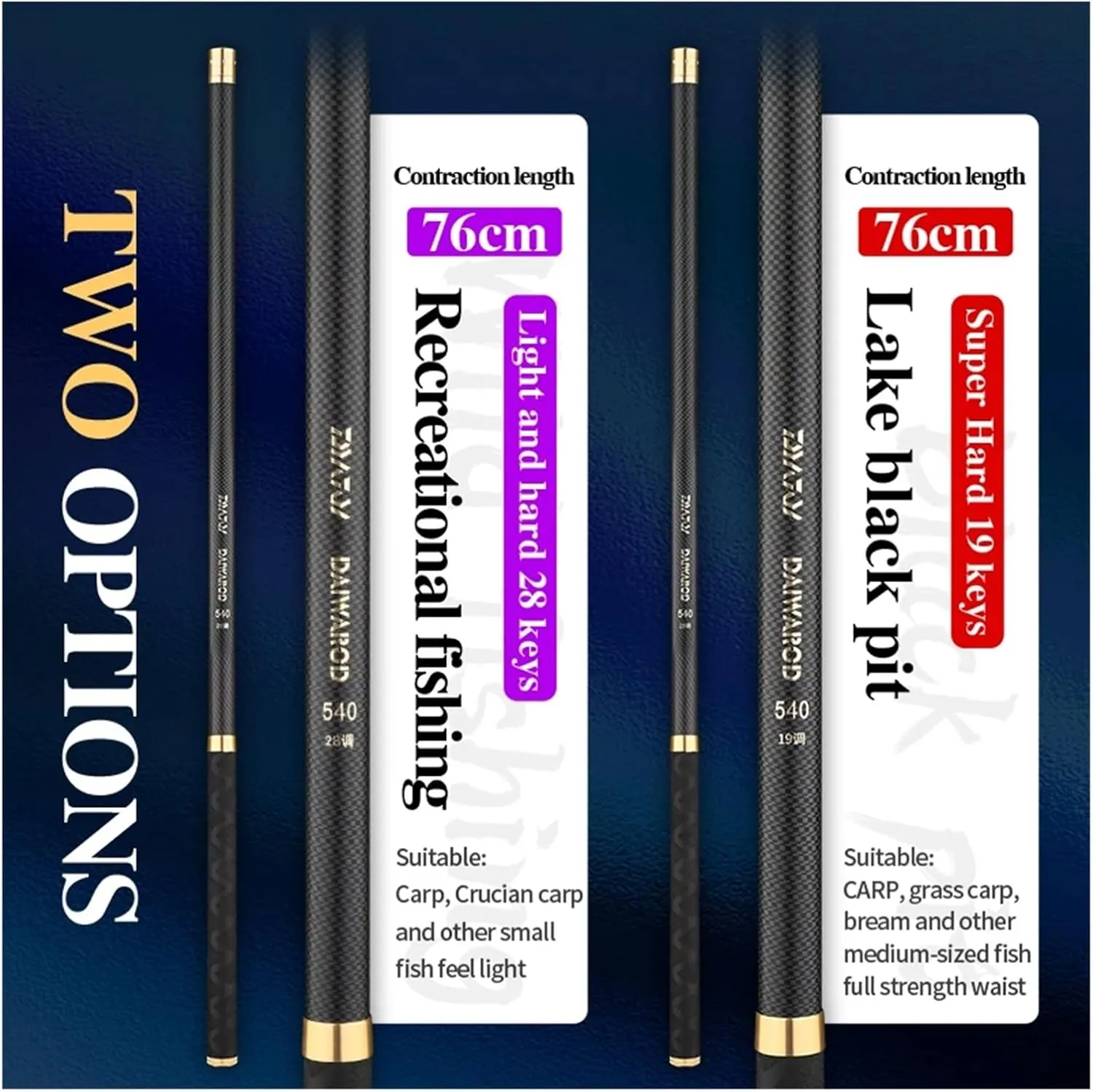 Fishing Rod Super Light Hard Fishing Rod High Carbon Fiber Telescopic Black Handle Stream Pole 2.7M-10M Travel Carp Rod(7.2M)