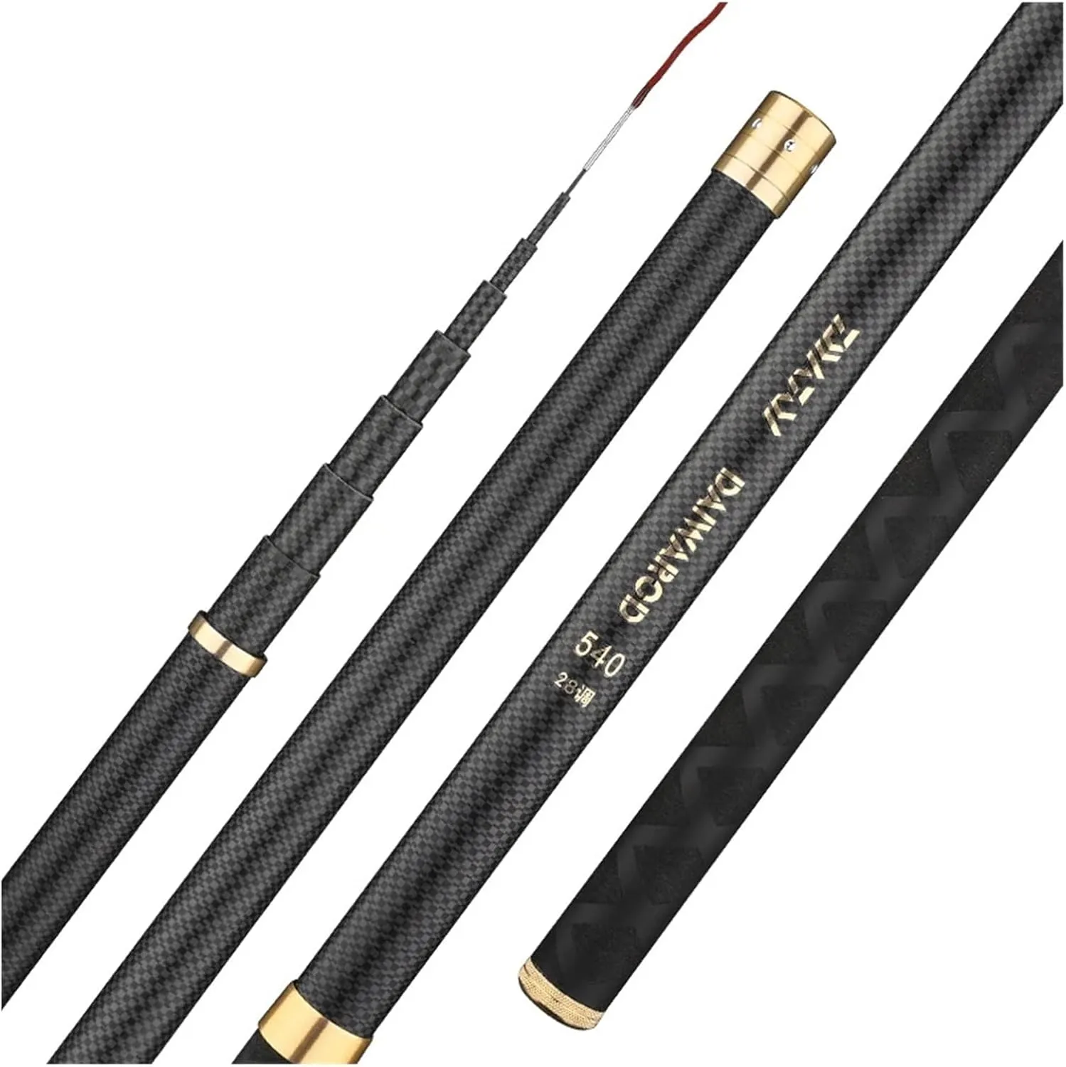 Fishing Rod Super Light Hard Fishing Rod High Carbon Fiber Telescopic Black Handle Stream Pole 2.7M-10M Travel Carp Rod(7.2M)