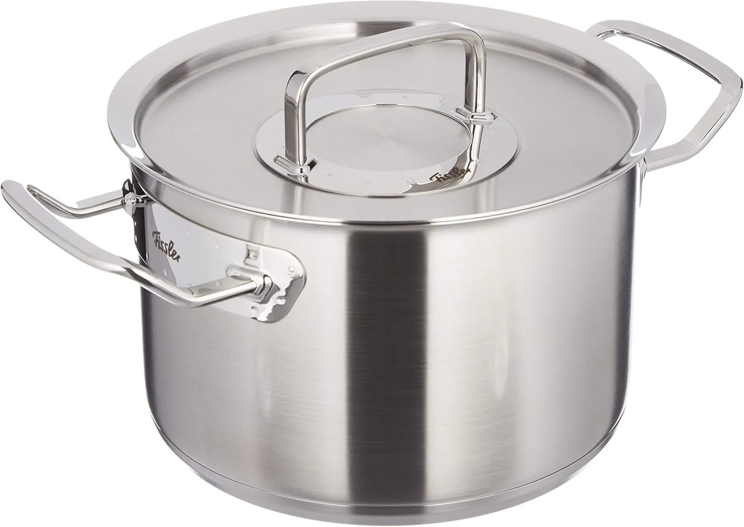 Fissler pure-profi collection Stainless-Steel Stockpot with Lid, Induction (7.9-in, 4.2 Quart) silver