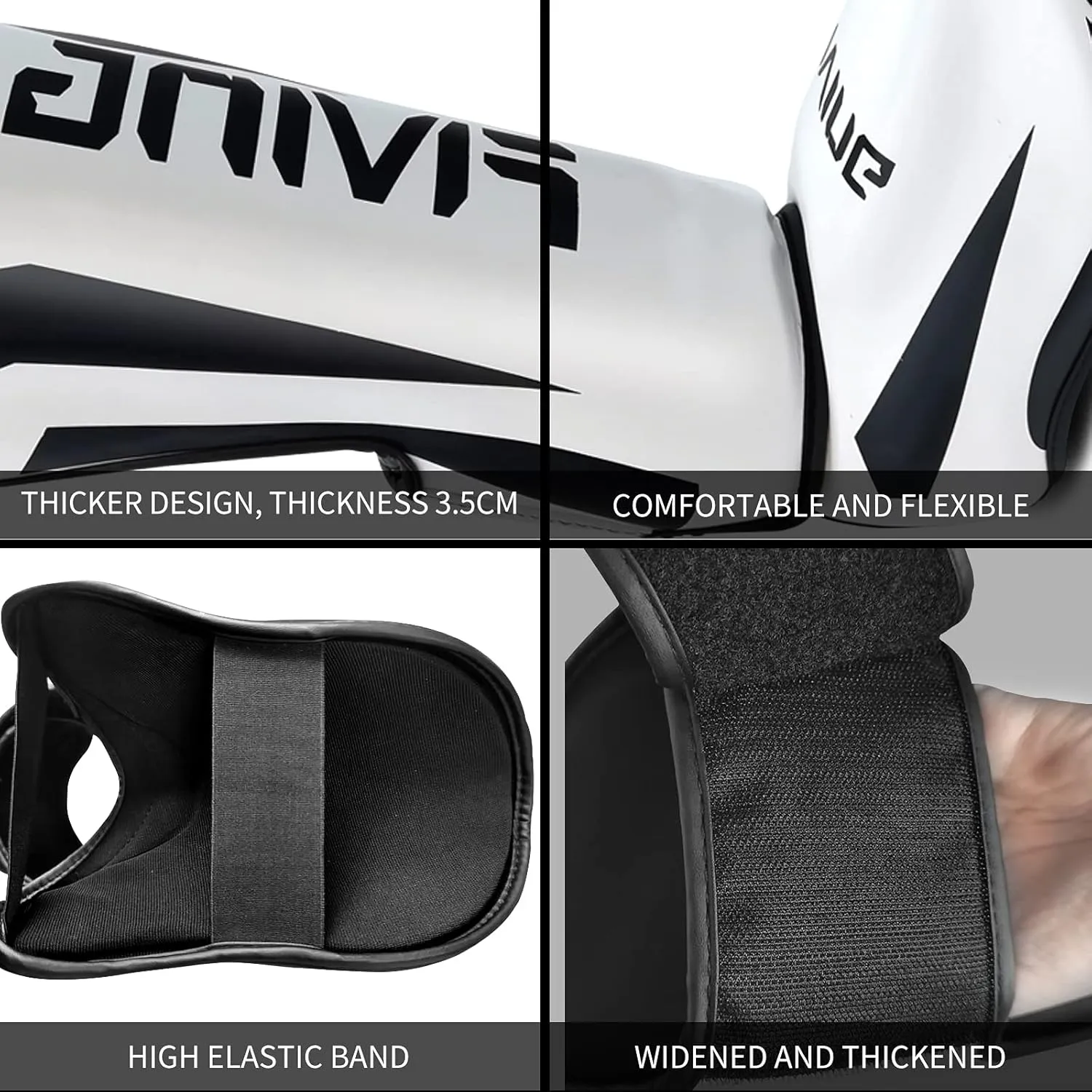 FIVING MMA Martial Arts Shin Guards – Padded, Adjustable Muay Thai Leg Guards with Instep Protection for Kickboxing/MMA Training and Sparring – Durable, Professional MMA Equipment
