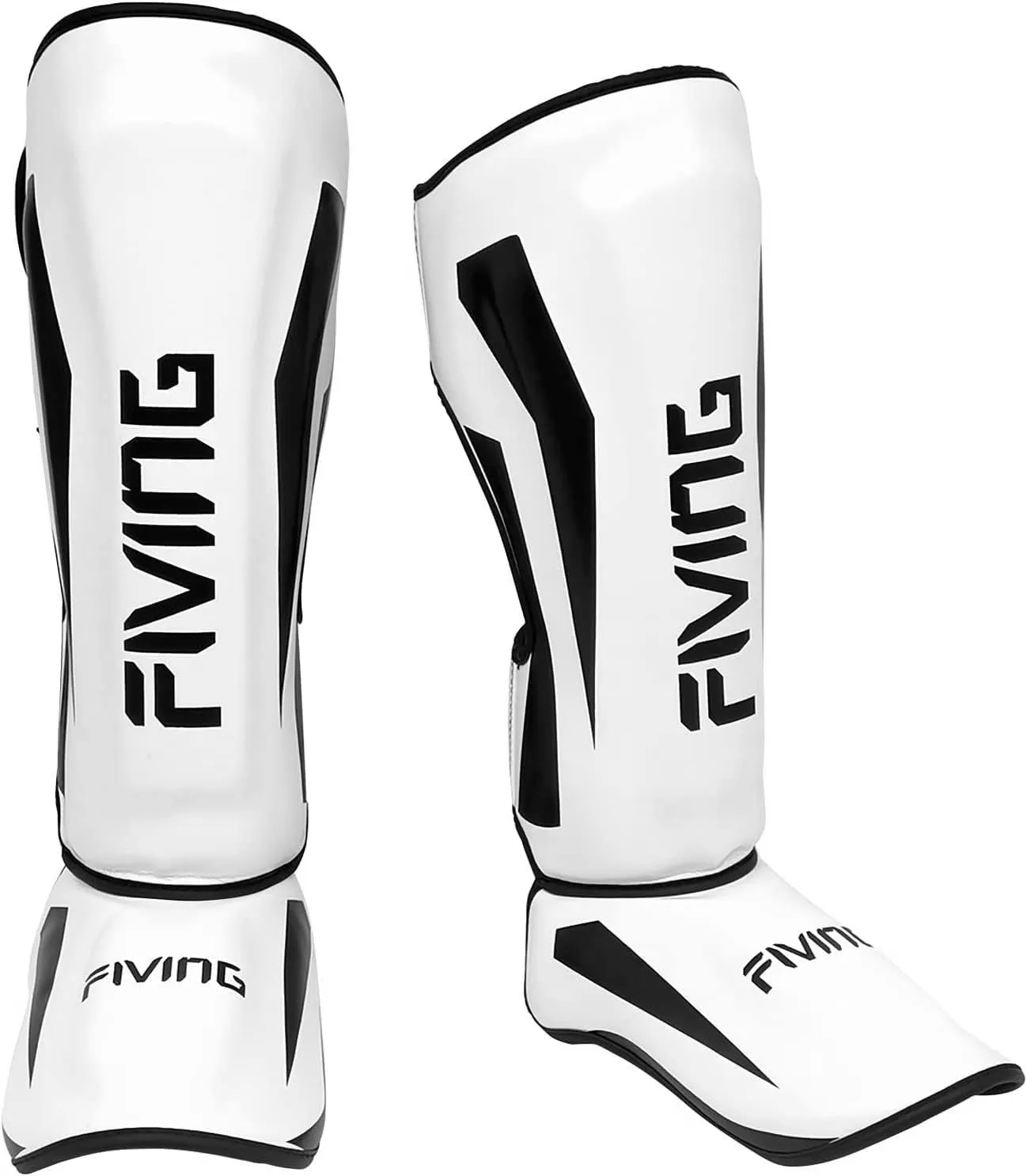 FIVING MMA Martial Arts Shin Guards – Padded, Adjustable Muay Thai Leg Guards with Instep Protection for Kickboxing/MMA Training and Sparring – Durable, Professional MMA Equipment