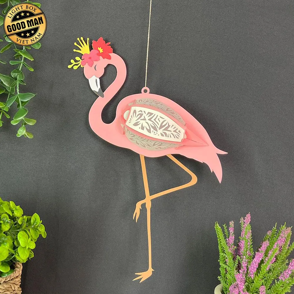 Flamingo - 3D Flamingo Lantern File - 11.2x6.5" - Cricut File - LightBoxGoodMan