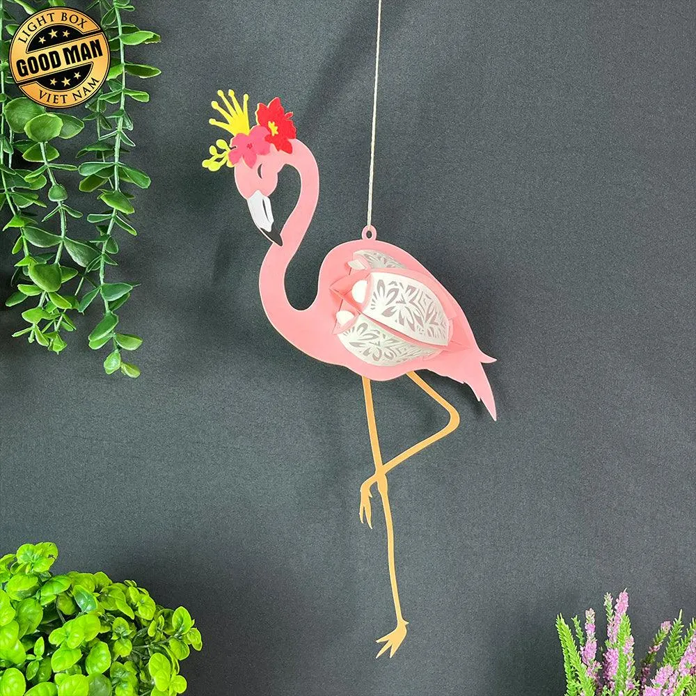 Flamingo - 3D Flamingo Lantern File - 11.2x6.5" - Cricut File - LightBoxGoodMan