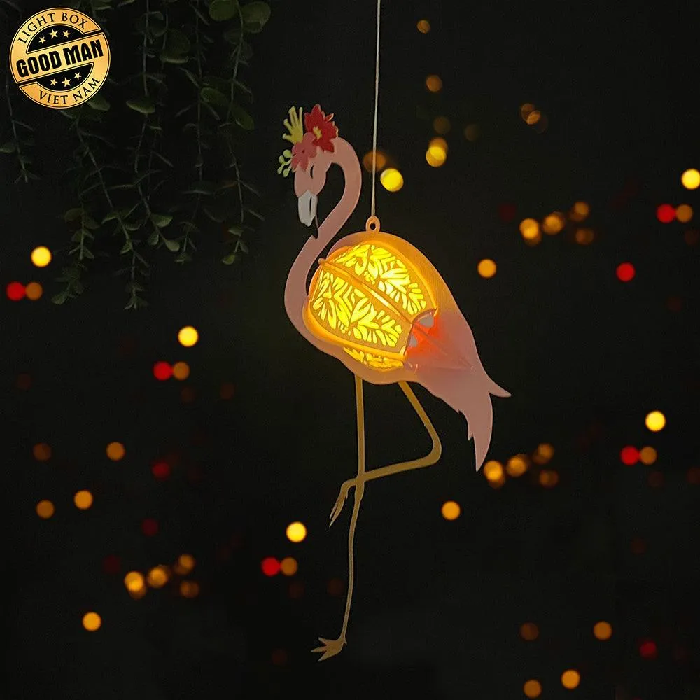 Flamingo - 3D Flamingo Lantern File - 11.2x6.5" - Cricut File - LightBoxGoodMan
