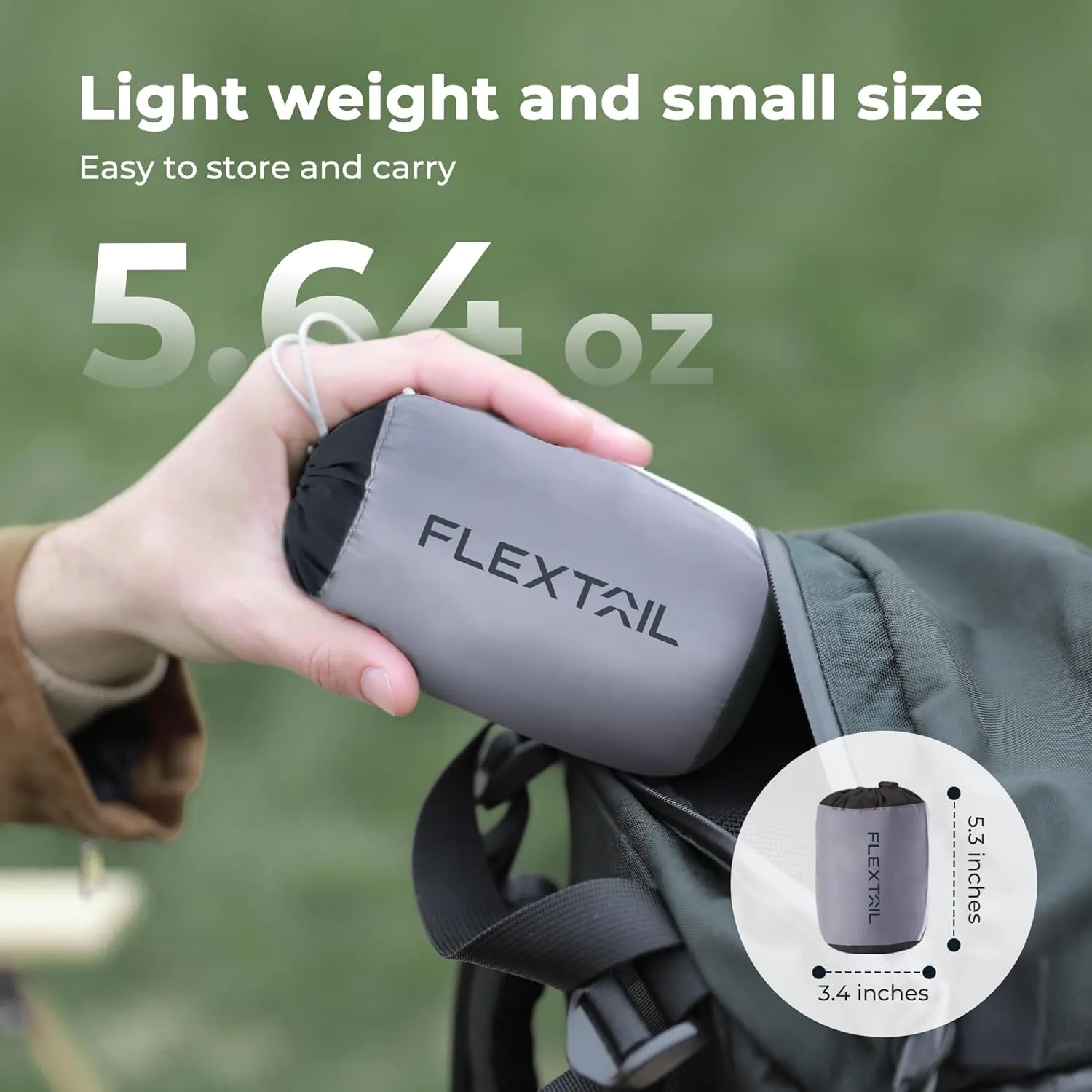 FLEXTAILGEAR Inflatable Camping Pillow, Ultralight Travel Pillows for Airplanes, Hiking, Road Trip, Office - Neck Pillow with Washable Cover & TPU Bladder - Perfect for Neck Lumbar Support