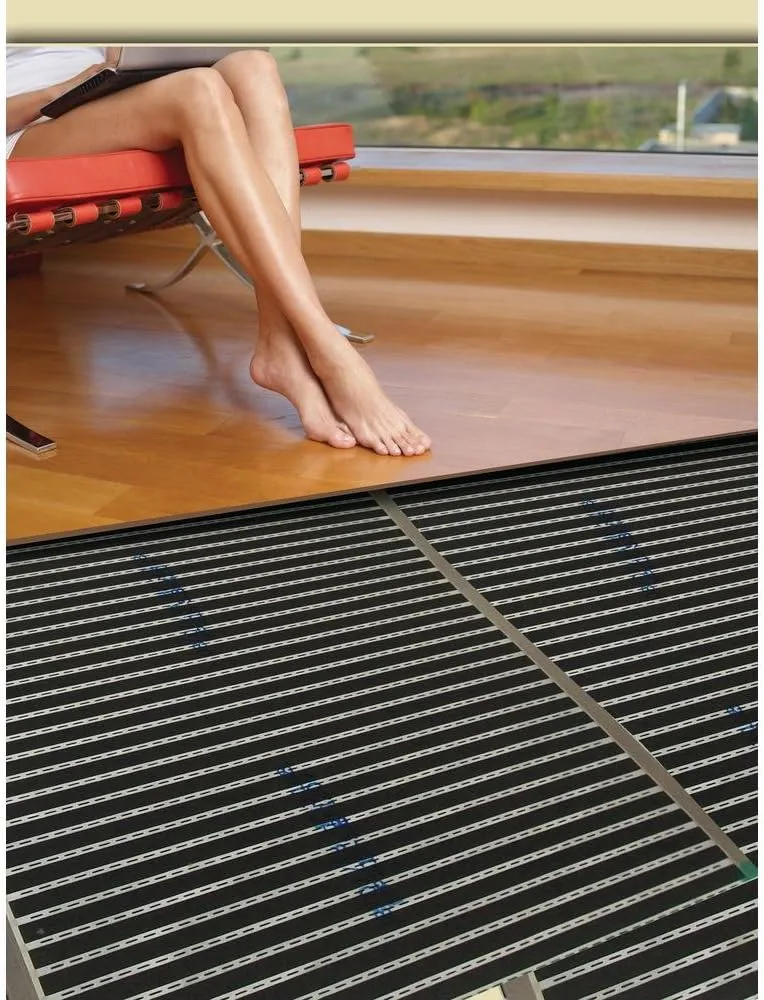 Float QWARM1.5X5F120 Radiant Floor Heating Mat for Below Laminate, Wood, Luxury Vinyl Floating Flooring- Cuttable Mat Size 1.5'x5' 120 Volt (Covers 7.5sf)