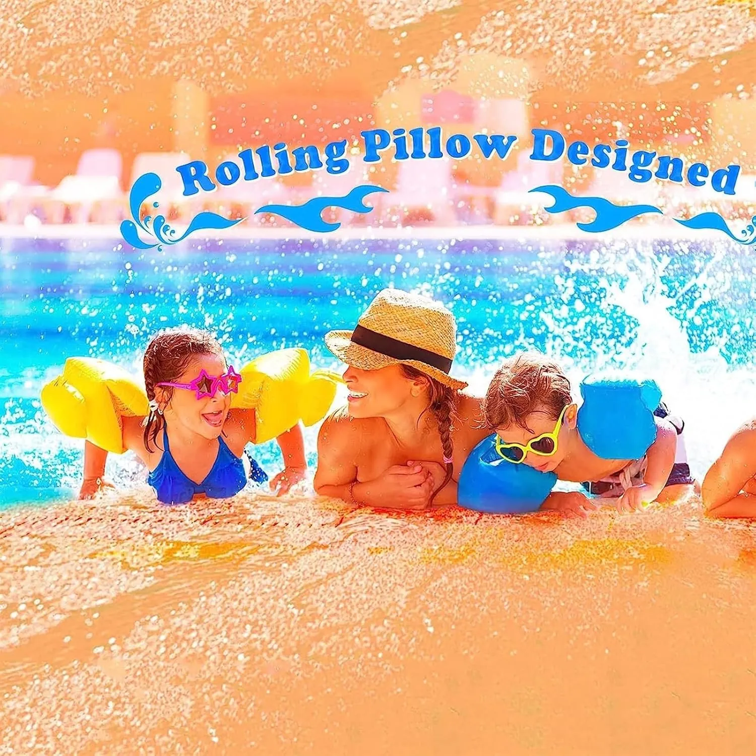 Floating Water Mat, Floating Mat, Tear-Resistant XPE Foam, Large Float Pad, 3-5.5m for Beach, Lake, Pool,Orange(Orange,1.8mx0.9mx3.3cm)