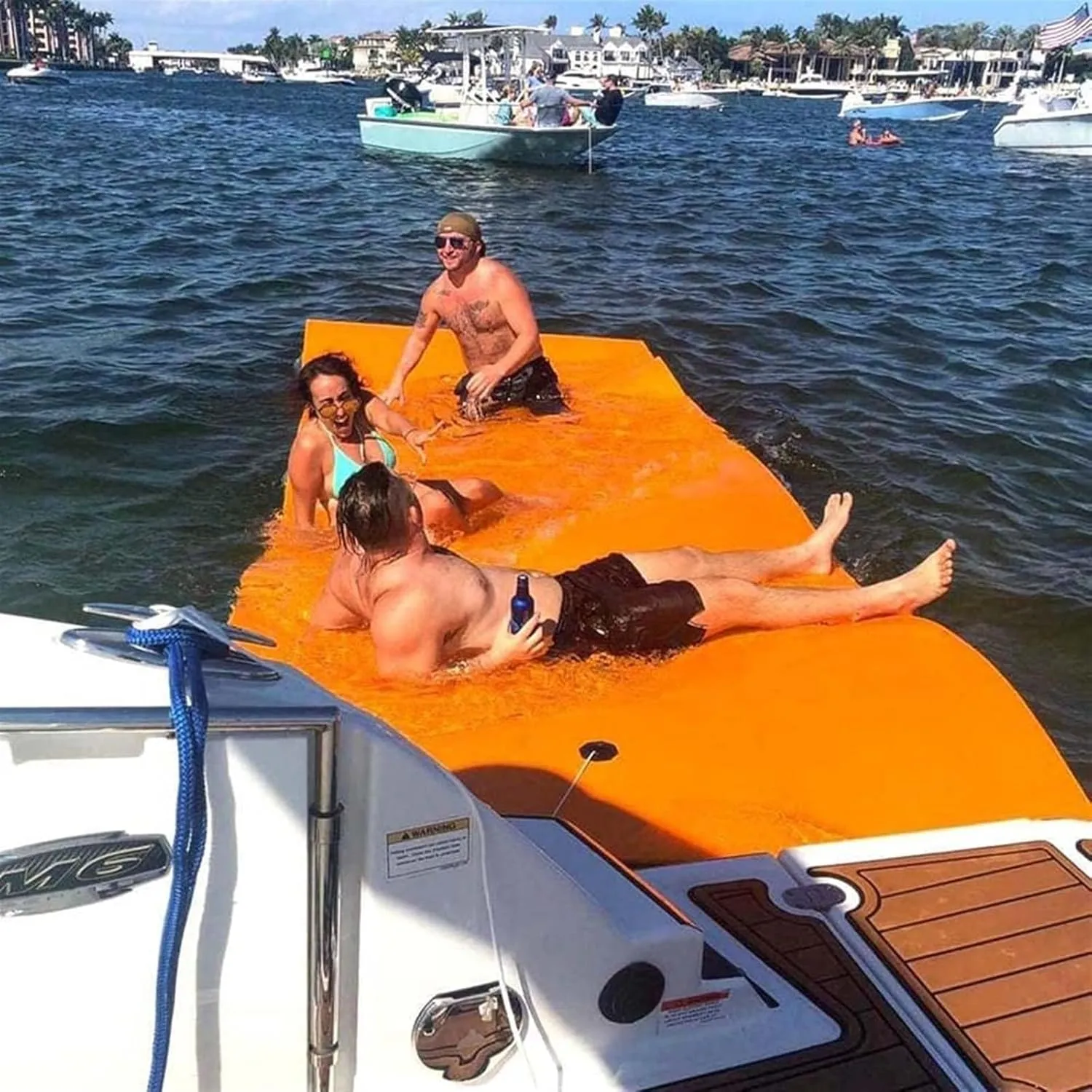 Floating Water Mat, Floating Mat, Tear-Resistant XPE Foam, Large Float Pad, 3-5.5m for Beach, Lake, Pool,Orange(Orange,1.8mx0.9mx3.3cm)