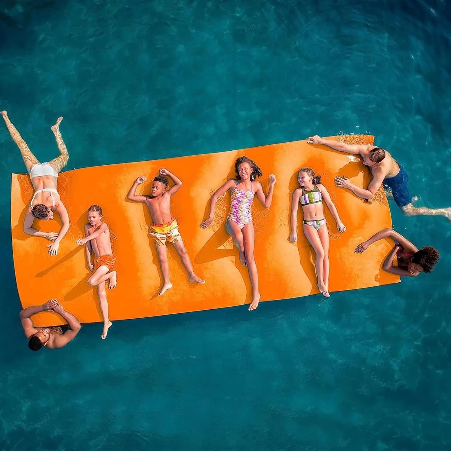 Floating Water Mat, Floating Mat, Tear-Resistant XPE Foam, Large Float Pad, 3-5.5m for Beach, Lake, Pool,Orange(Orange,1.8mx0.9mx3.3cm)