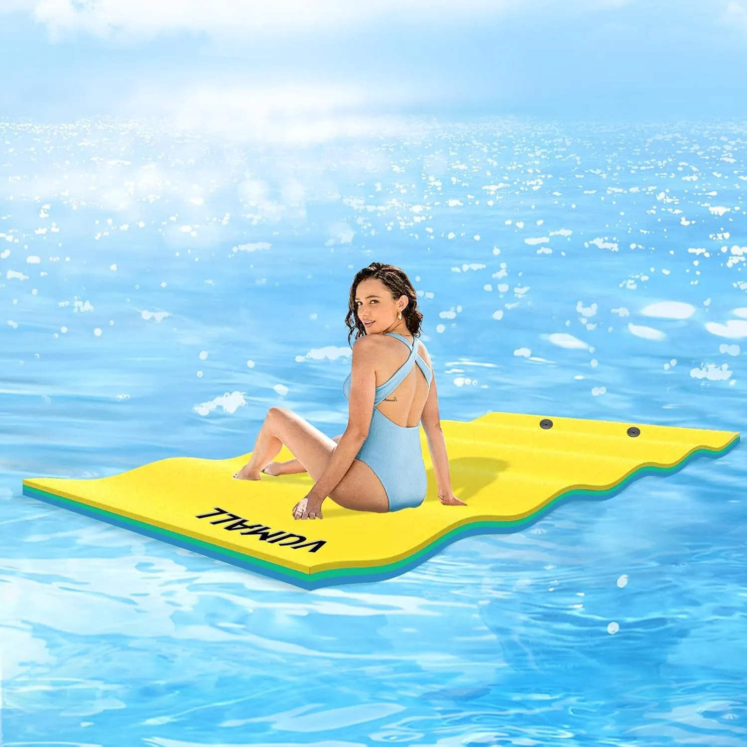 Floating Water Pad Mat, 3-Layer Tear-Resistant XPE Foam Water Floating Mat, Lily Pad for Water Recreation Pool, Lake, Beach, Ocean