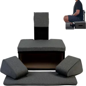 Floor Meditation Chair with Back Support | Posture Seat with Padded Leg Wedges, Foot Pad and Supportive Backrest | Portable Lightweight Meditation Floor Chair