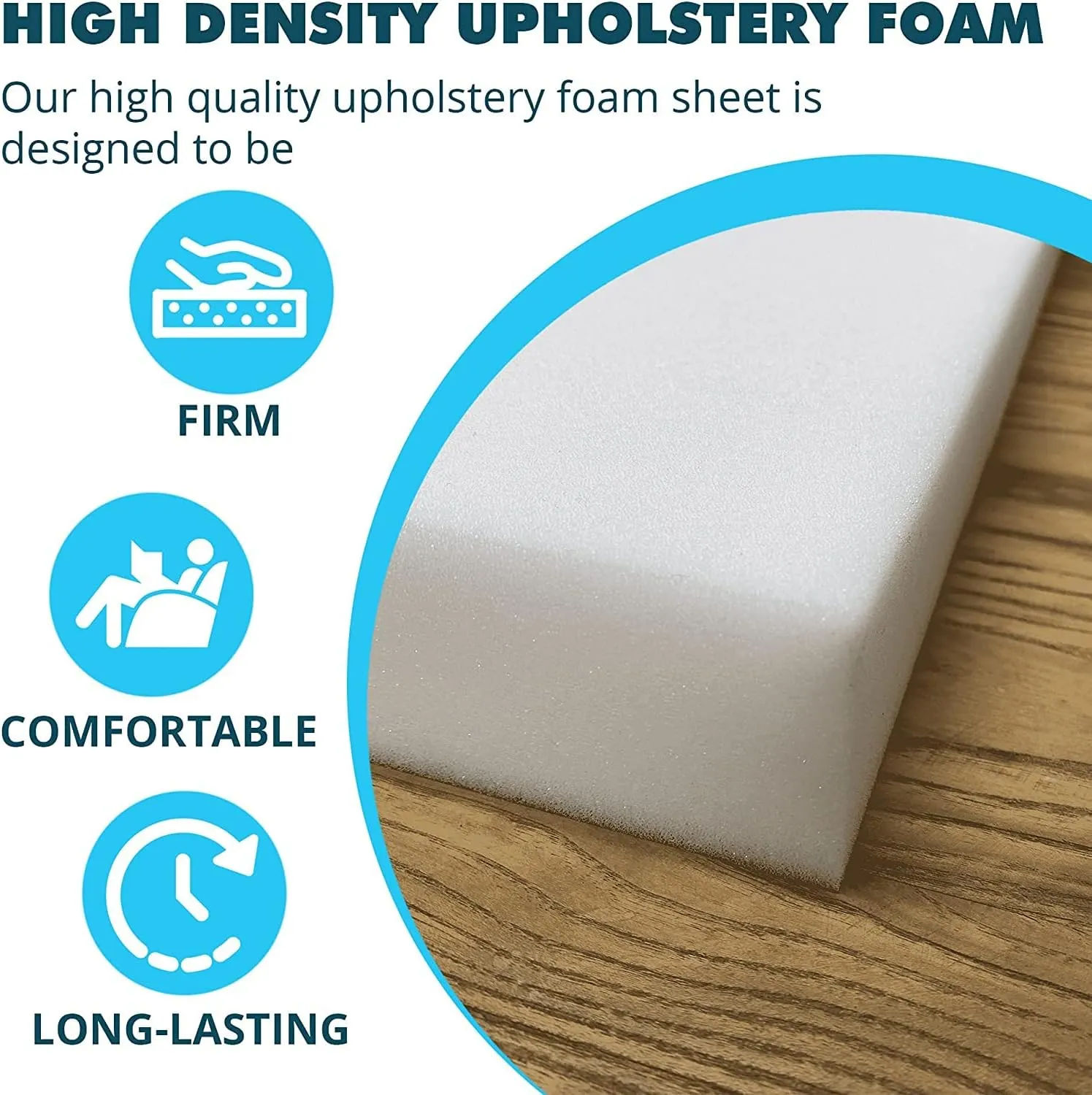 Foamma 5" x 24" x 72" High Density Upholstery Foam, Replacement Couch Cushion, High Density Foam Cushion, Couch Filler Stuffing, Chair, and Upholstery Cushions
