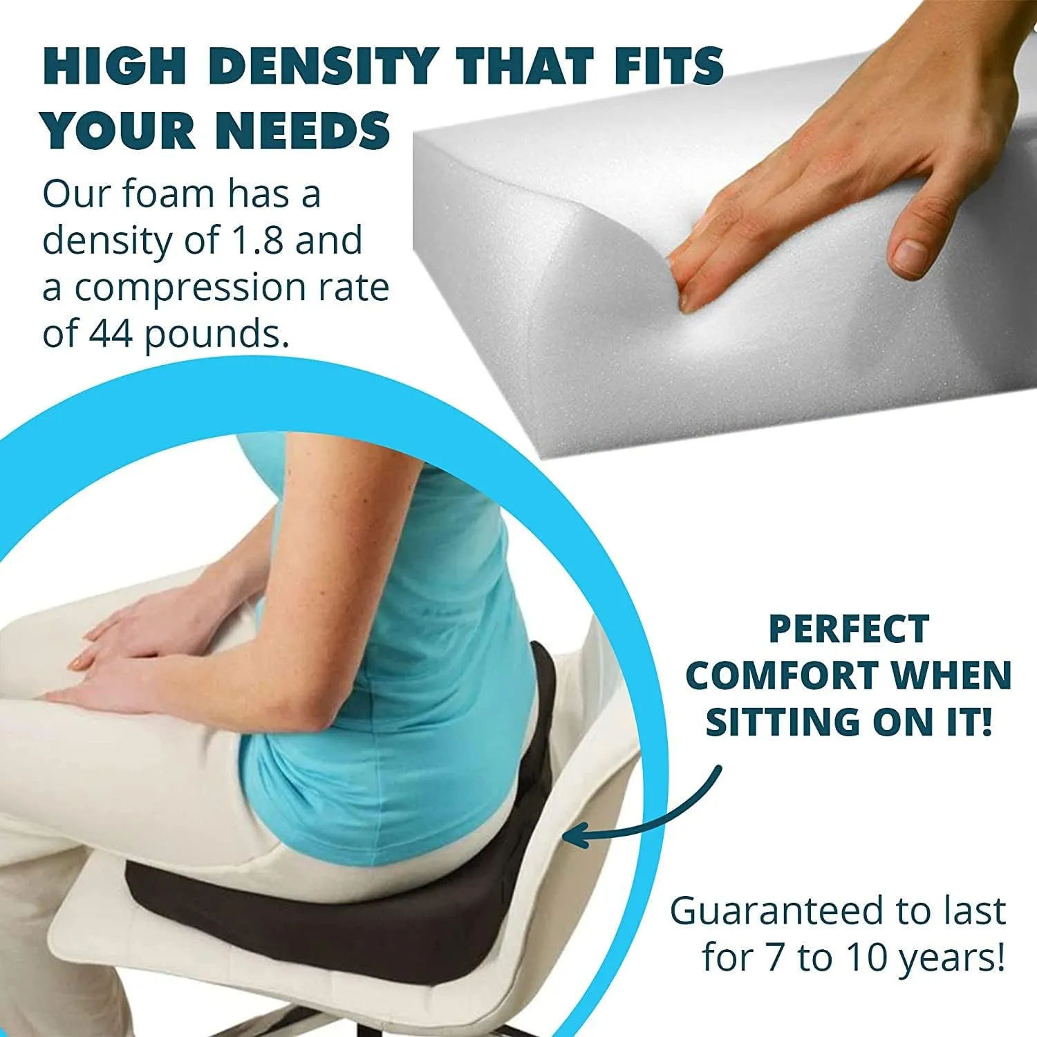 Foamma 5" x 24" x 72" High Density Upholstery Foam, Replacement Couch Cushion, High Density Foam Cushion, Couch Filler Stuffing, Chair, and Upholstery Cushions