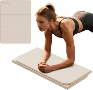 Foldable Exercise & Yoga Pad for Women Kids, 1.0" Thick Eco-Friendly Kneeling Pad & 13"x24" Push Up Mat, Non-Toxic POE Kids Play Mat, Lightweight Gym Cushion for Yoga, Pilates, Home