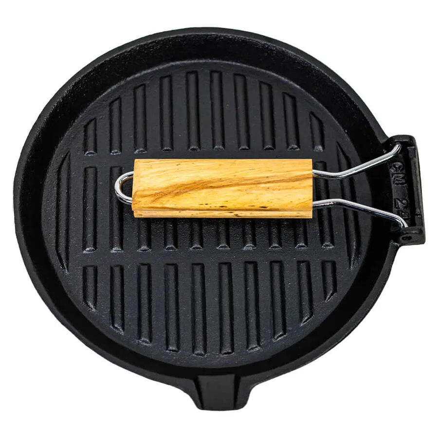 Folding Cast Iron Frypan Preseasoned 240mm Round | Supex