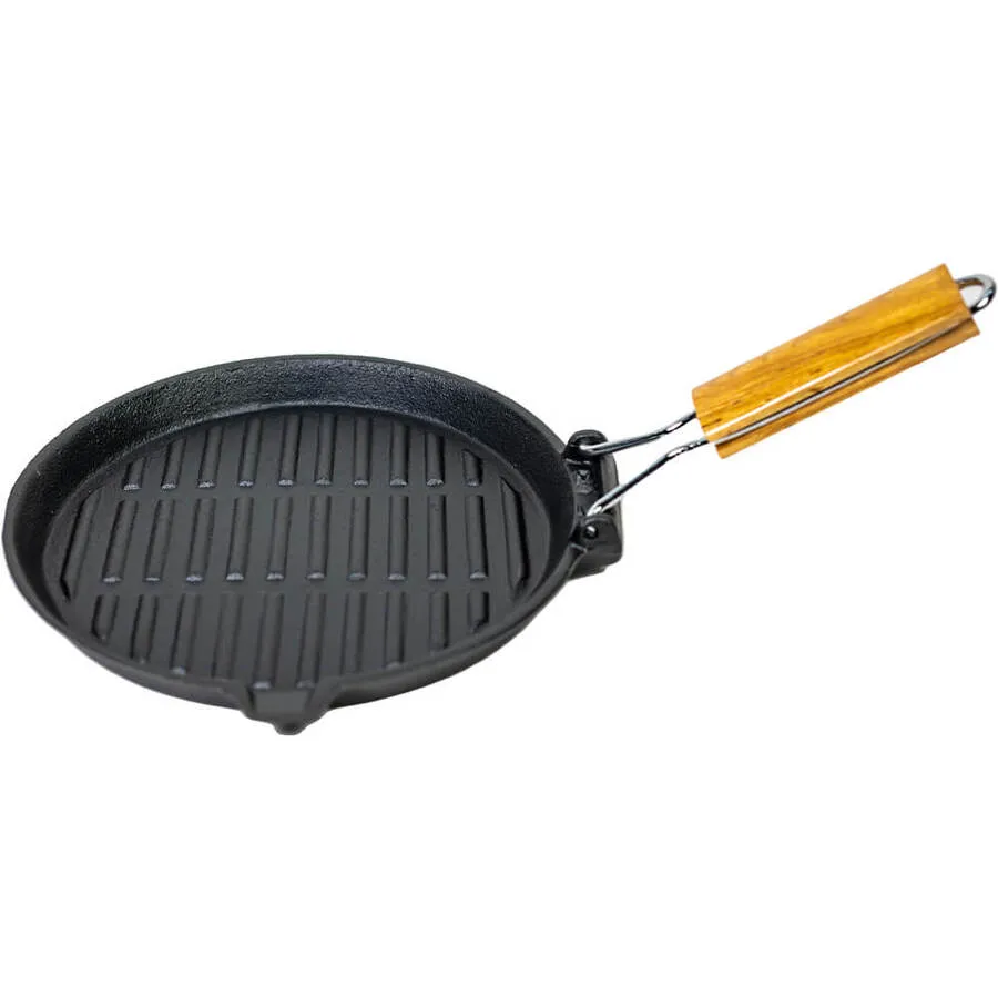 Folding Cast Iron Frypan Preseasoned 240mm Round | Supex