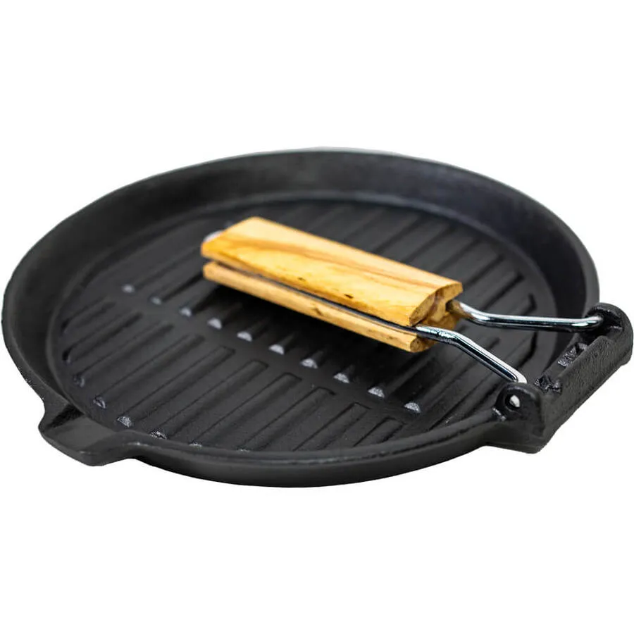 Folding Cast Iron Frypan Preseasoned 240mm Round | Supex