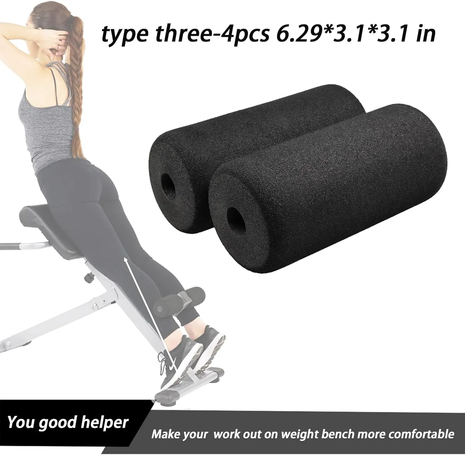 Foot Foam Roller Pad(6.29 * 3.1 * 3.1 in), Inversion Table Parts, Marcy Replacement Parts, Total Home Gym Accesories Equipment Attachments