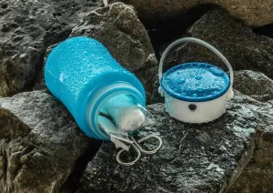 for Collapsible Camping Hiking Drinking Water Bottle Lantern Light Lamp