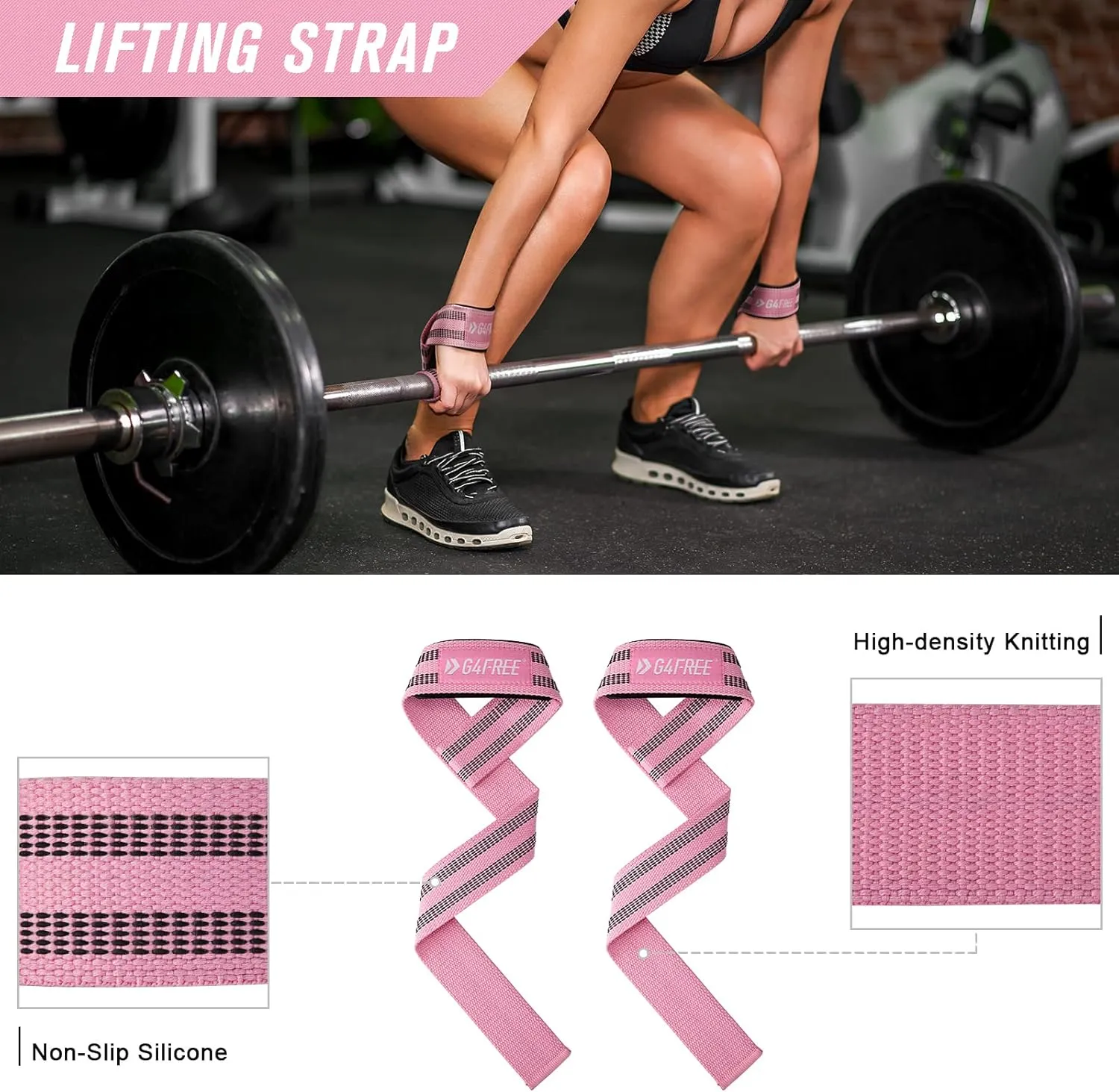 G4Free 9Pcs Barbell Pad Set for Squat, Hip Thrusts, Lunges, Leg day, Standard Olympic Bars with 2 Gym Ankle Safety Straps, 3 Hip Resistance Bands, 2 Lifting Strap, Barbell Pad, and Carry Bag