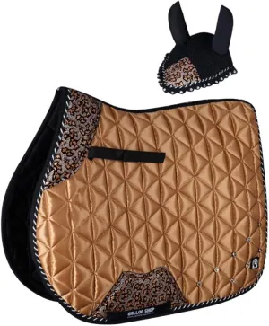 GALLOP Horse Riding Saddle Pad and Bonnet Set - Luxurious Satin Numnah - Horse Saddle Pad
