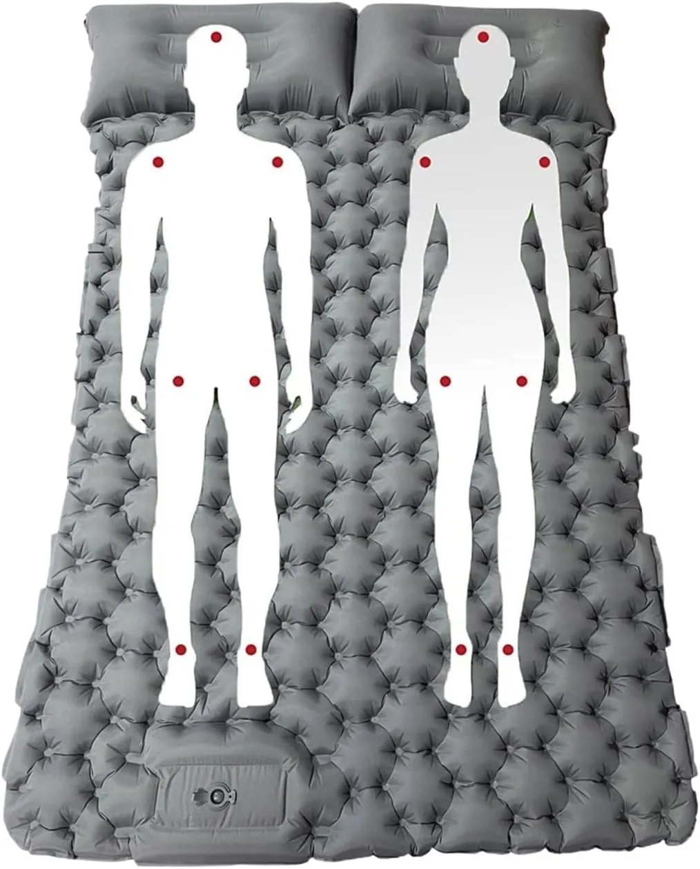 GaRcan Double Self-Inflating Camping Pad Portable Folding Air Mattress (Gray), Grey