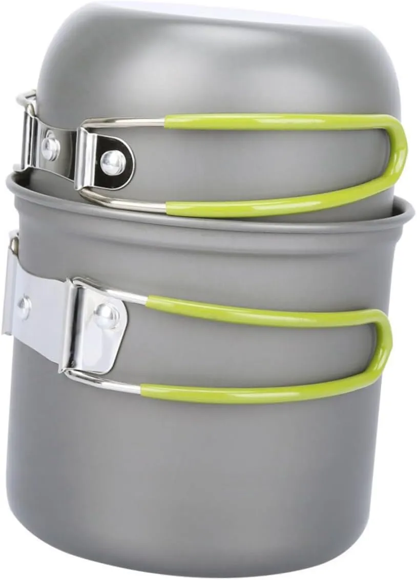 Garneck Portable Camping Cooking Set Aluminum Utensils Cooking Kit Pot Pan Set