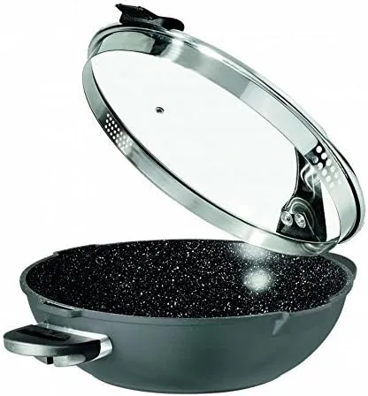 Germany's Stoneline Xtreme Series Non-stick Non-Toxic Stone Coating Cookware 12.8" Wok - 2016 Top of the line model, better taste food