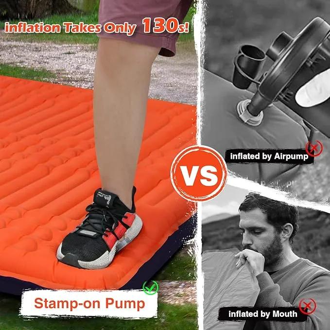 GGOV Camping Sleeping Pad, Extra Thickness 4 Inch Inflatable Sleeping Mat Lightweight Waterproof Camping with Built-in Pump Air Mattress for Backpacking, Hiking, Tent, Traveling