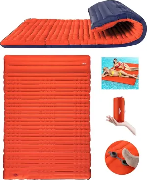 GGOV Camping Sleeping Pad, Extra Thickness 4 Inch Inflatable Sleeping Mat Lightweight Waterproof Camping with Built-in Pump Air Mattress for Backpacking, Hiking, Tent, Traveling