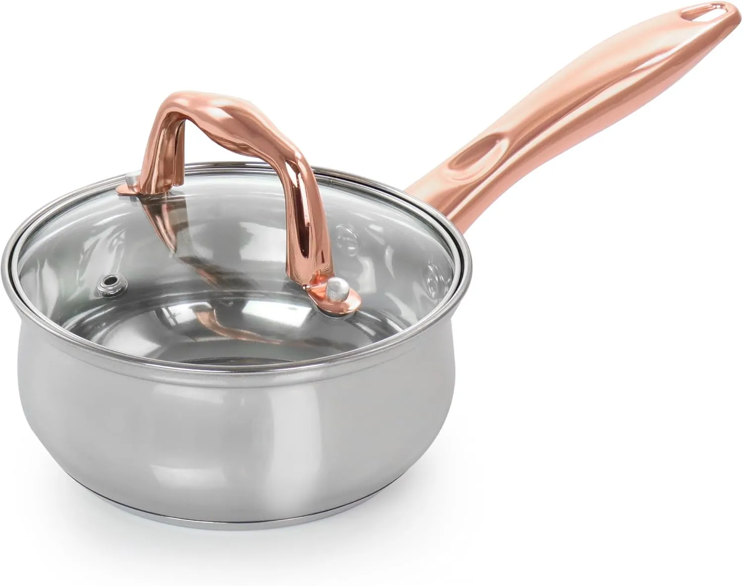 Gibson Home Bransonville 8 Piece Stainless Steel Cookware Set in Chrome and Bronze