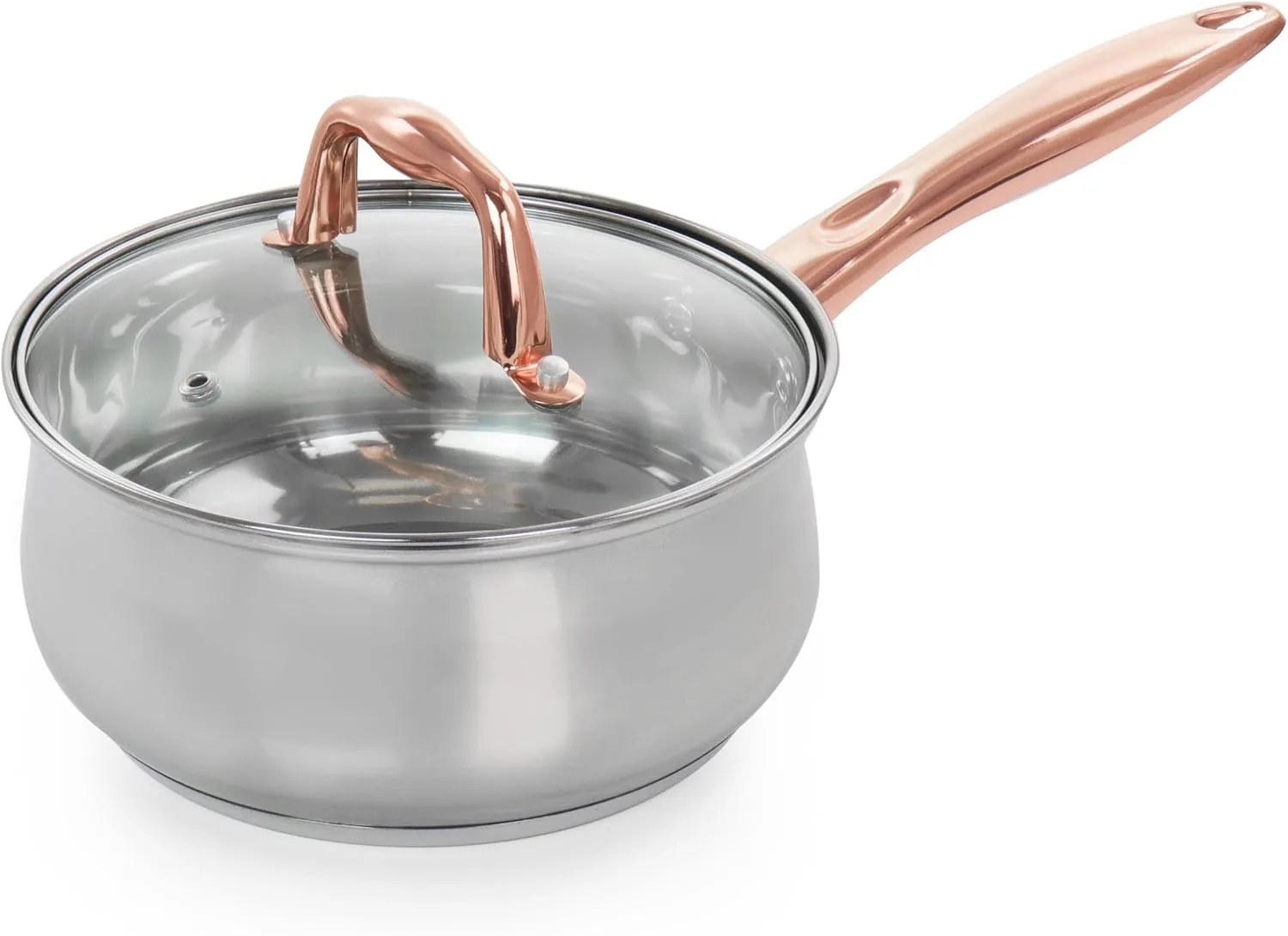 Gibson Home Bransonville 8 Piece Stainless Steel Cookware Set in Chrome and Bronze