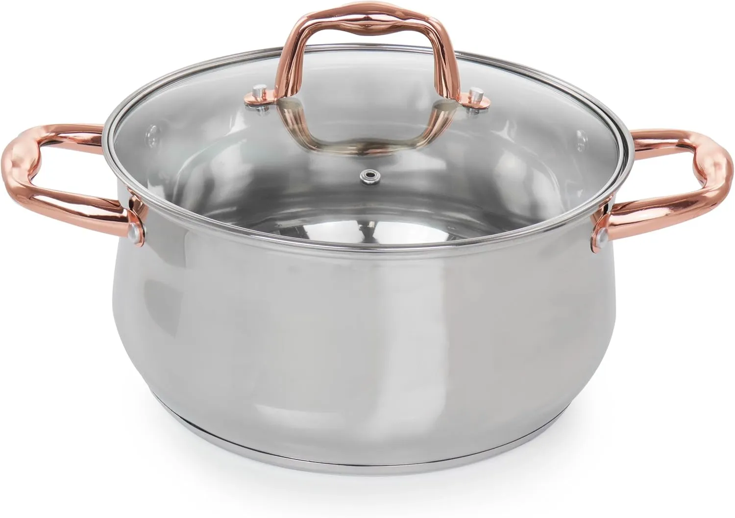 Gibson Home Bransonville 8 Piece Stainless Steel Cookware Set in Chrome and Bronze