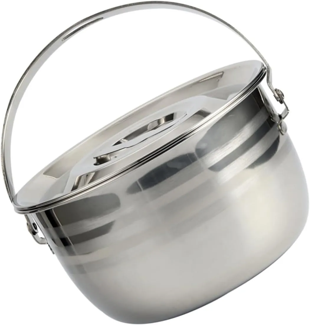 GLEAVI 1pc High Capacity Non Stick Saucepan for Household Camping Use Cooking Pot with Humanized Handle Quick Heat Transfer Even Heating Design for Bbq and Outdoor Cooking