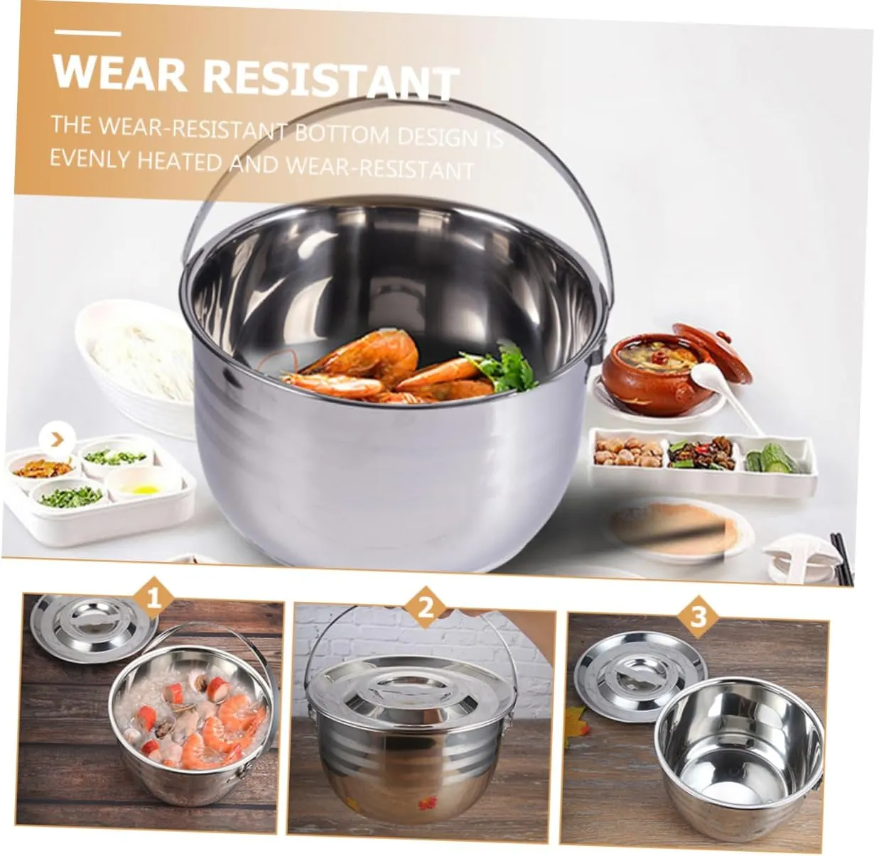 GLEAVI 1pc High Capacity Non Stick Saucepan for Household Camping Use Cooking Pot with Humanized Handle Quick Heat Transfer Even Heating Design for Bbq and Outdoor Cooking