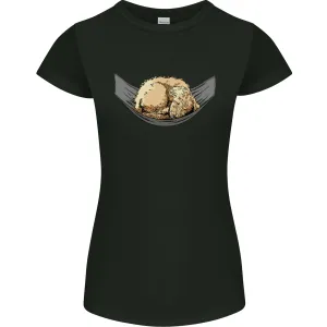 Goldendoodle on a Hammock Dog Womens Petite Cut T-Shirt