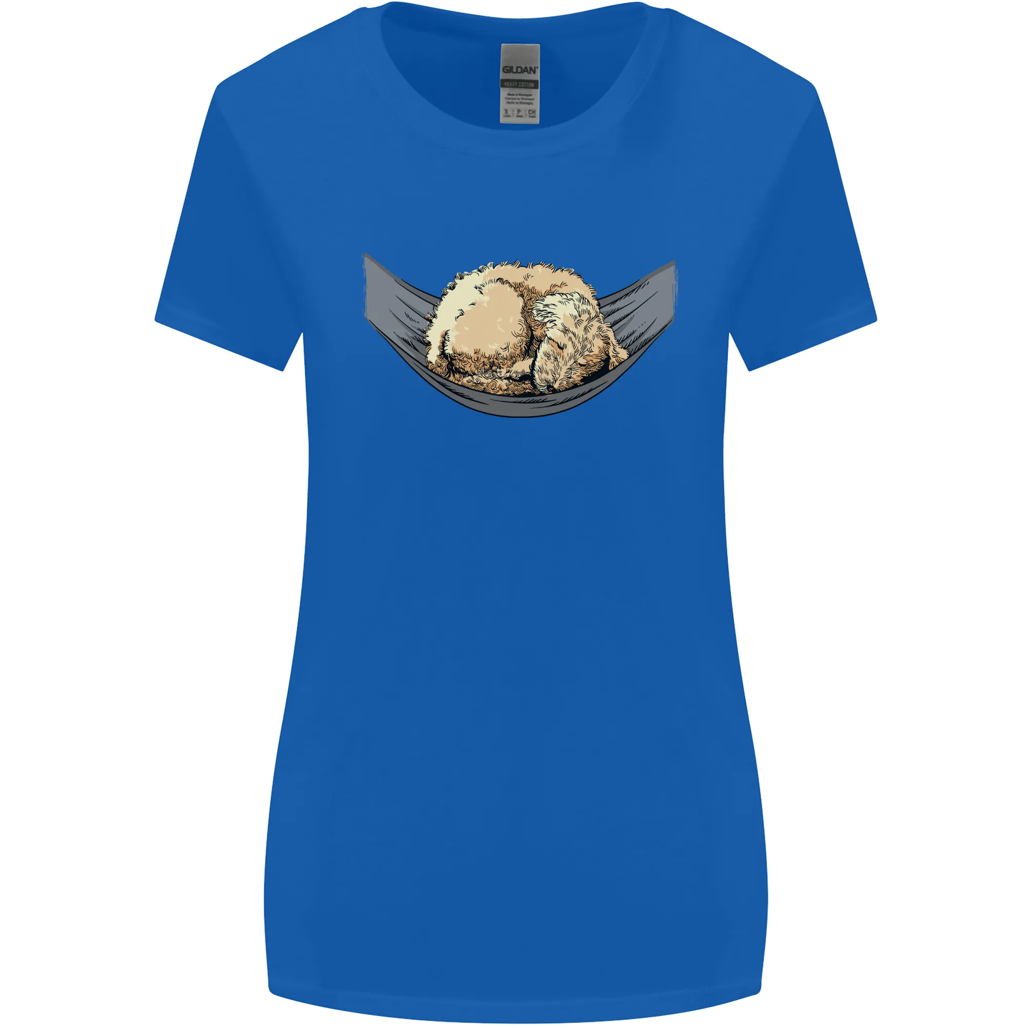 Goldendoodle on a Hammock Dog Womens Wider Cut T-Shirt